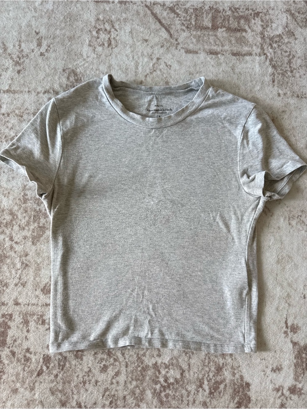 Abercrombie & Fitch Heather Gray Essential Baby Tee